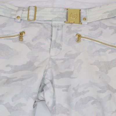 Bogner Grey Camouflage Print Blend Nylon Belted Ski Trouser