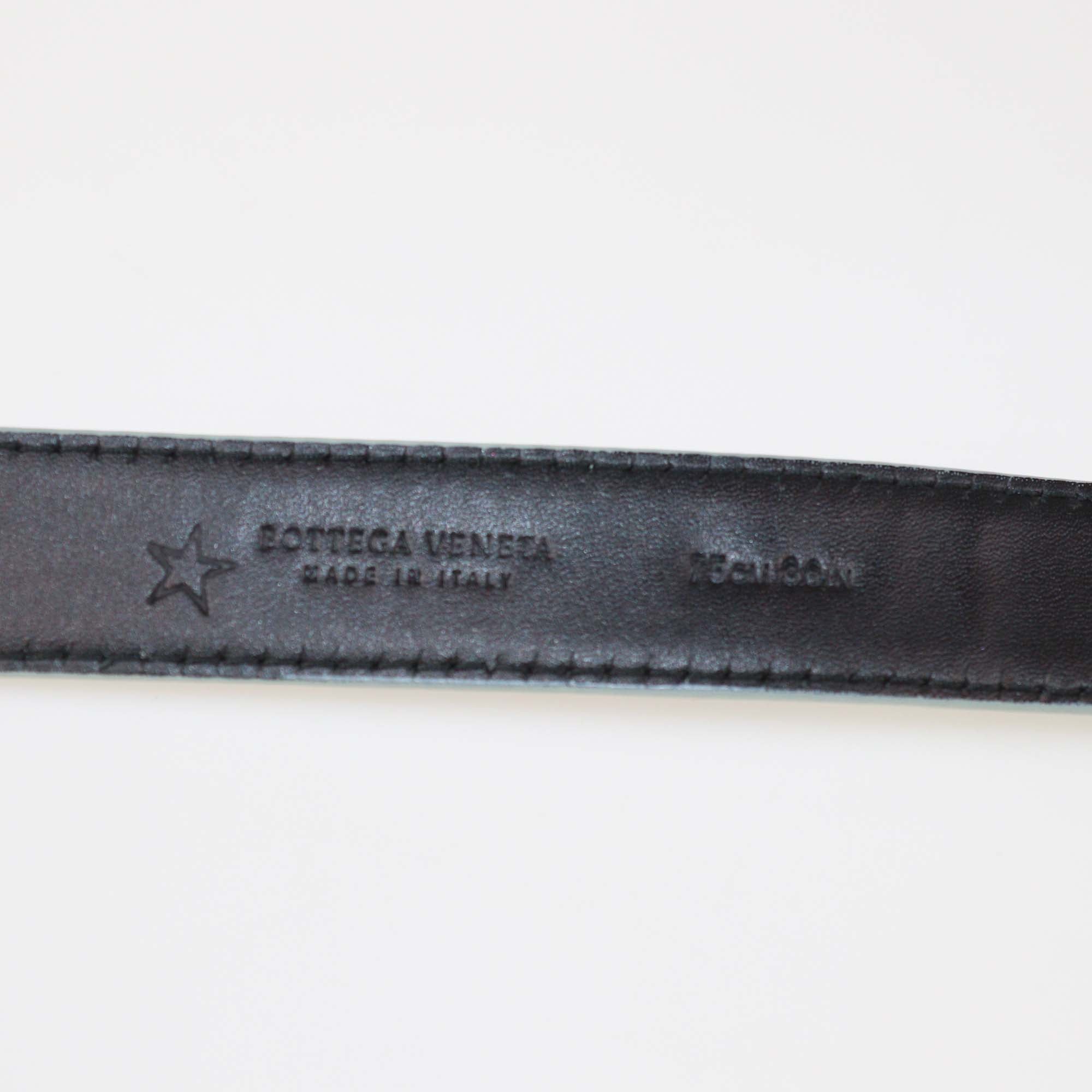 Bottega Veneta Green Snakeskin Leather Slim Belt