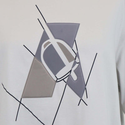 Hermes Light Grey Cotton Etrier en Fragments T-Shirt