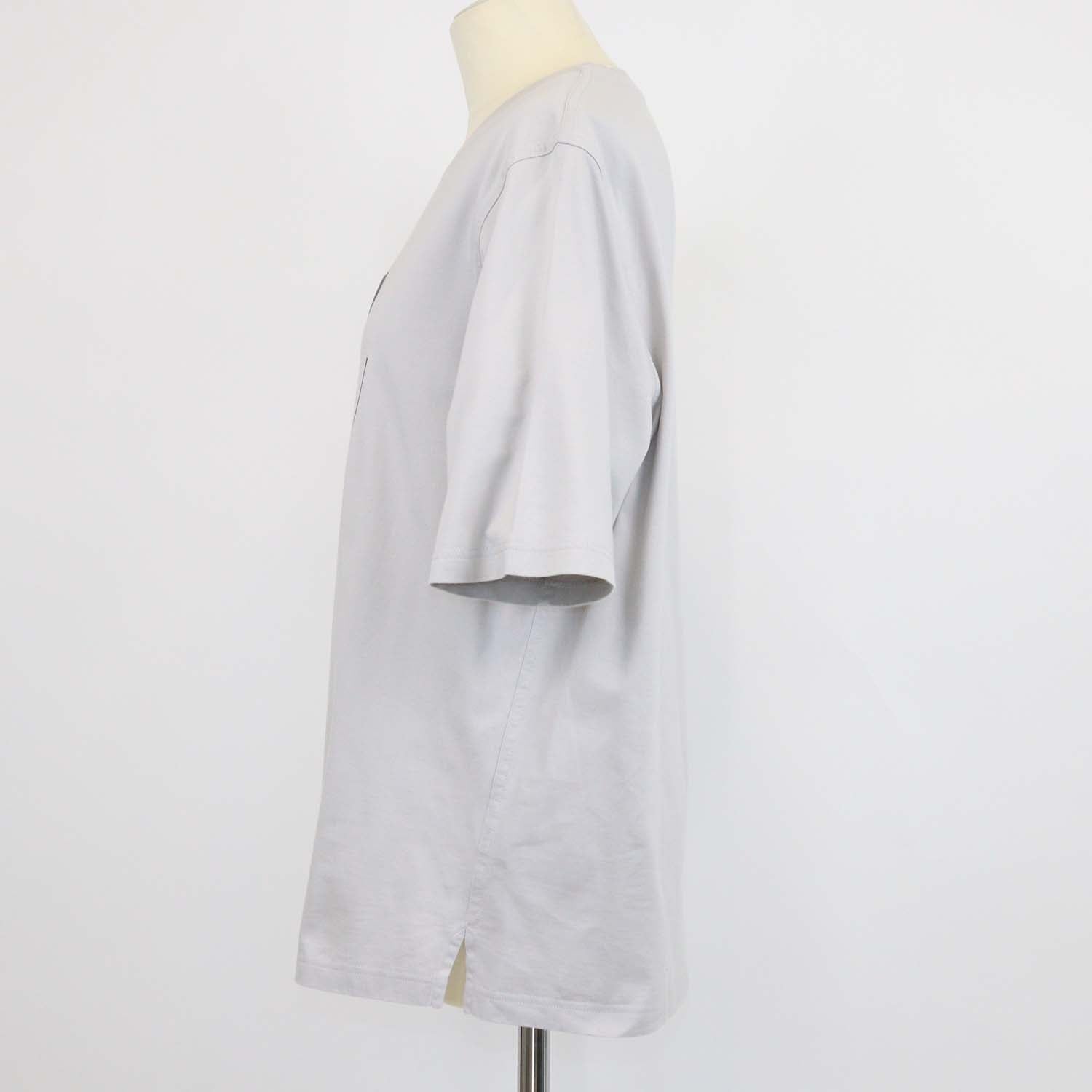 Hermes Light Grey Cotton Etrier en Fragments T-Shirt