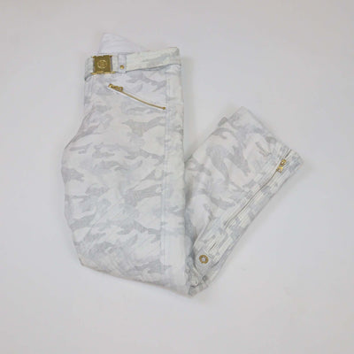 Bogner Grey Camouflage Print Blend Nylon Belted Ski Trouser