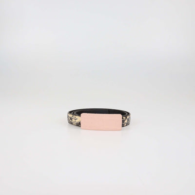 Bottega Veneta Tricolor Python and Alligator Leather Slim Belt