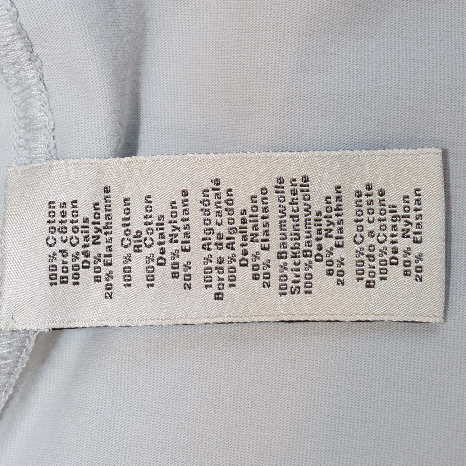 Hermes Light Grey Cotton Etrier en Fragments T-Shirt