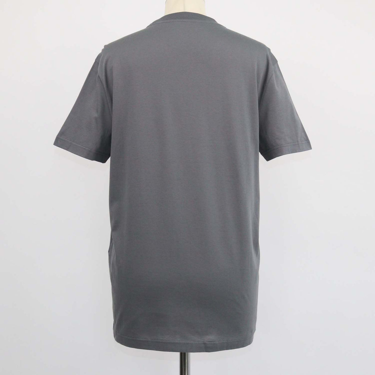 Prada Grey Cotton Triangle Logo Crew Neck T-Shirt