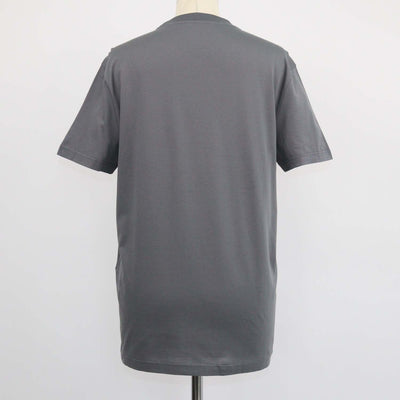 Prada Grey Cotton Triangle Logo Crew Neck T-Shirt