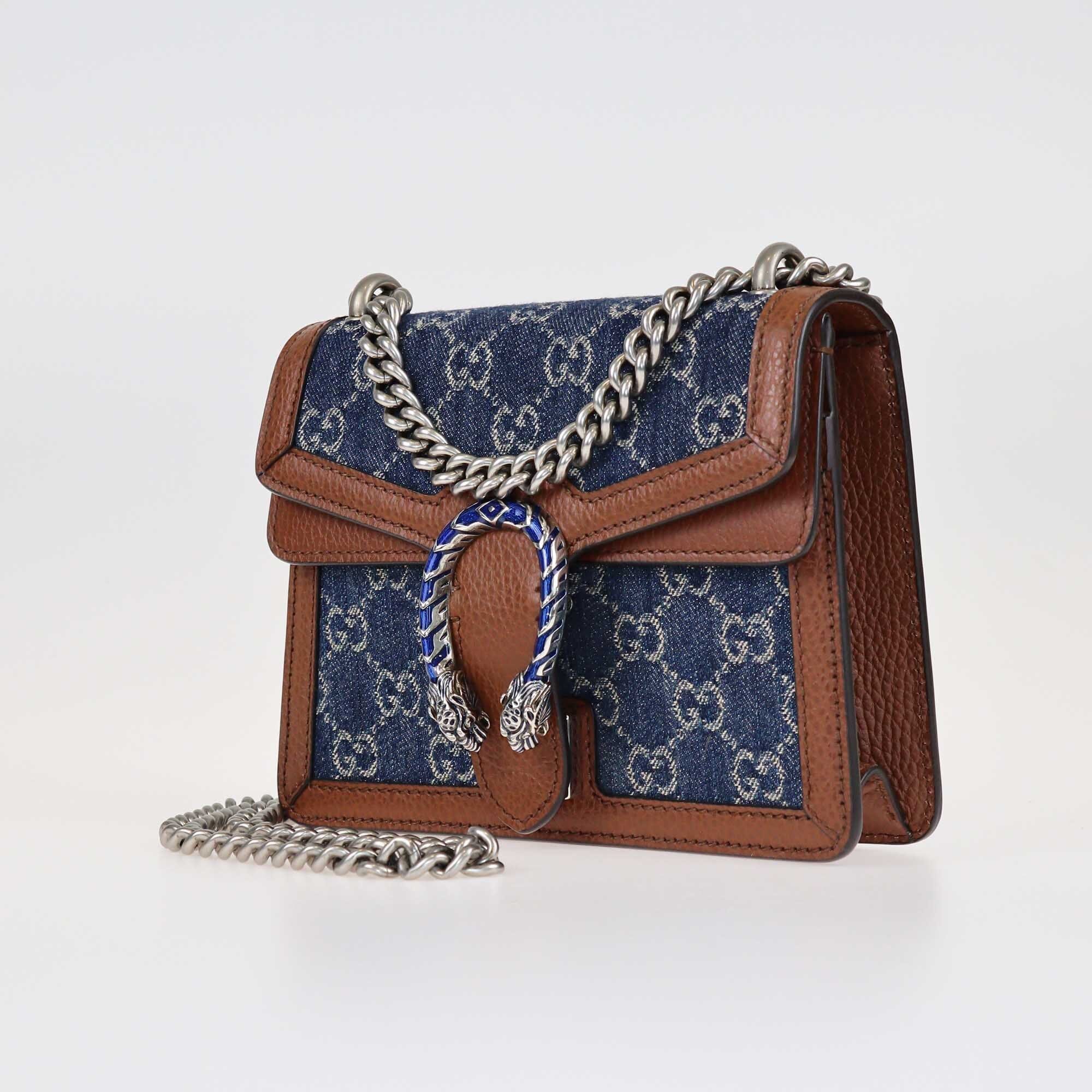 Gucci Blue/Brown Mini Dionysus Shoulder Bag Bags Gucci 