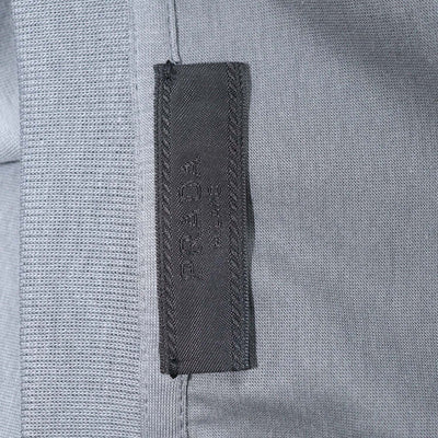 Prada Grey Cotton Triangle Logo Crew Neck T-Shirt
