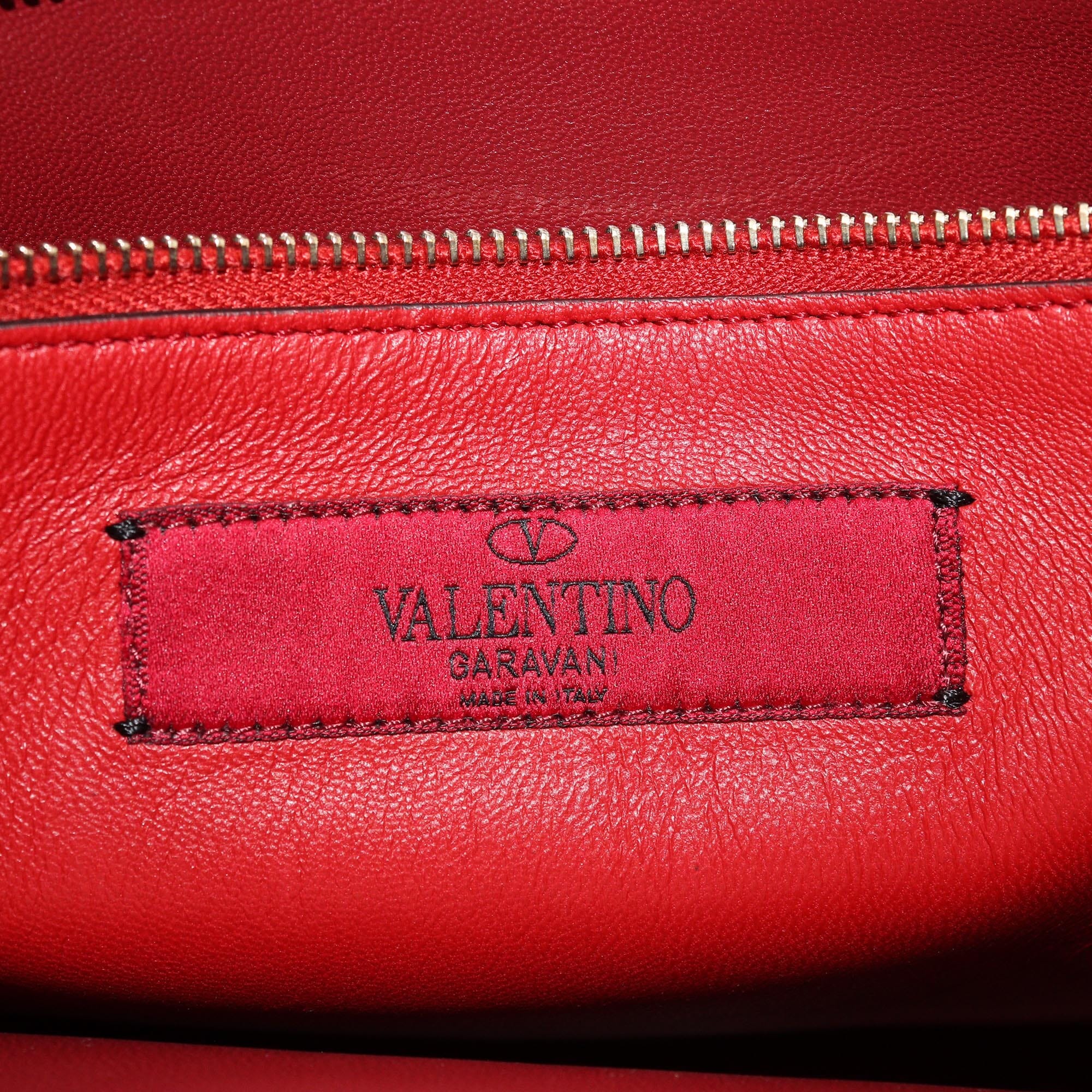 Valentino Red Quilted Rockstud Spike Chain Tote Womens Valentino 