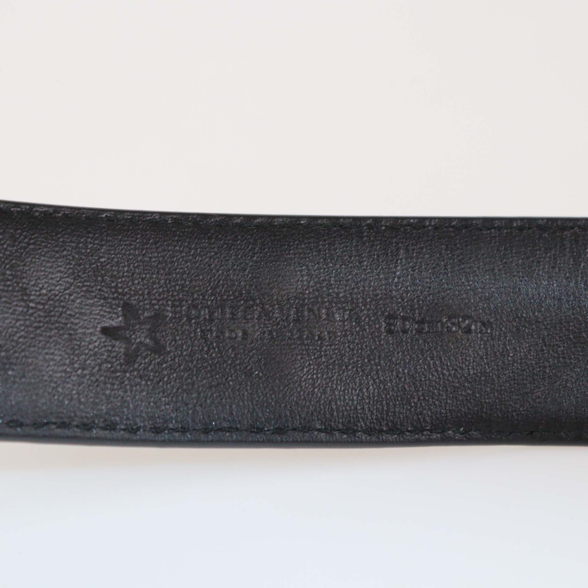 Bottega Veneta Grey Intrecciato Leather Studded Belt