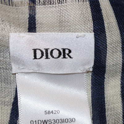 Christian Dior Blue/White Blended Fabric Toile de Jouy Shawl