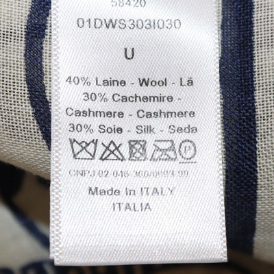 Christian Dior Blue/White Blended Fabric Toile de Jouy Shawl