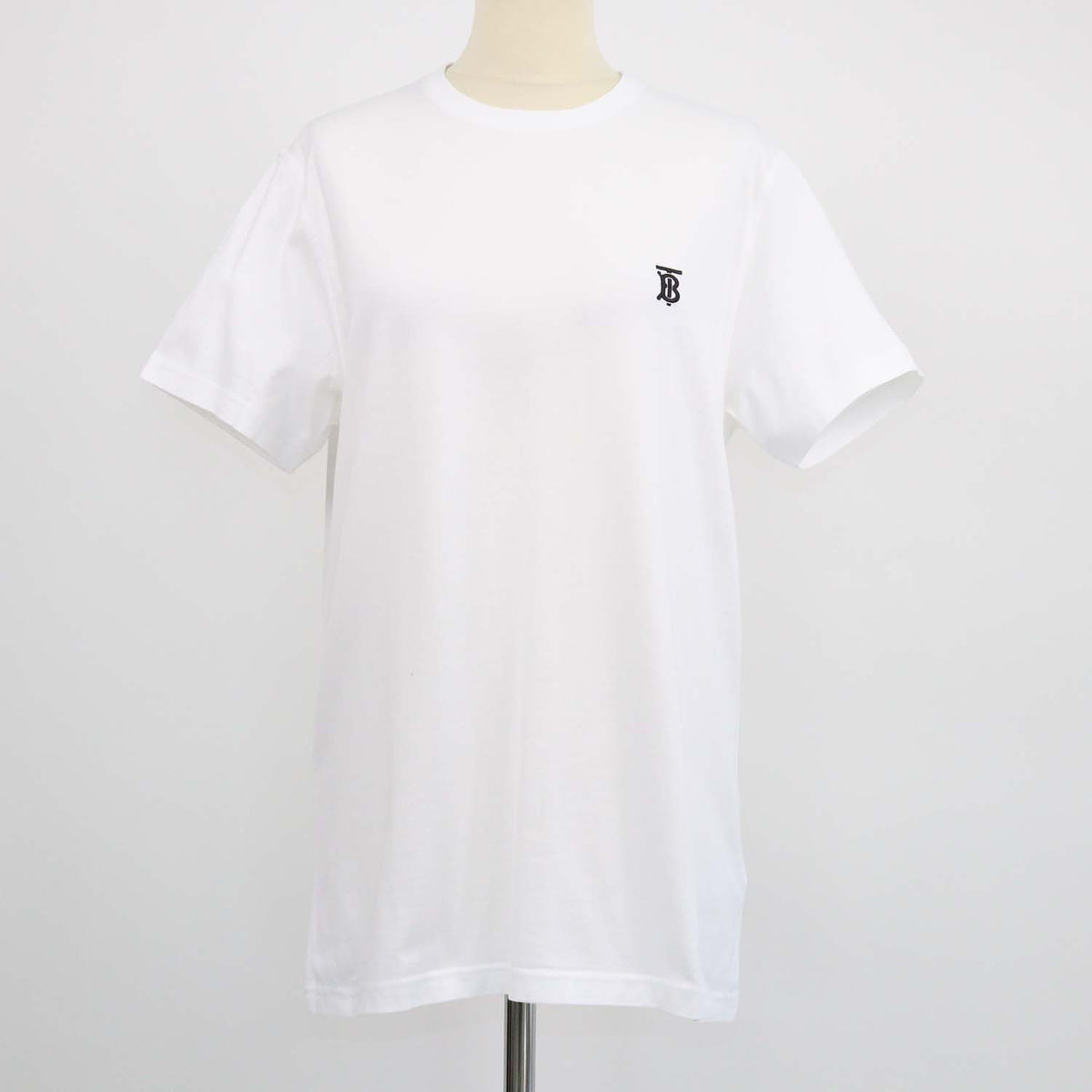 Burberry White Cotton TB Embroidered Crew Neck T-Shirt