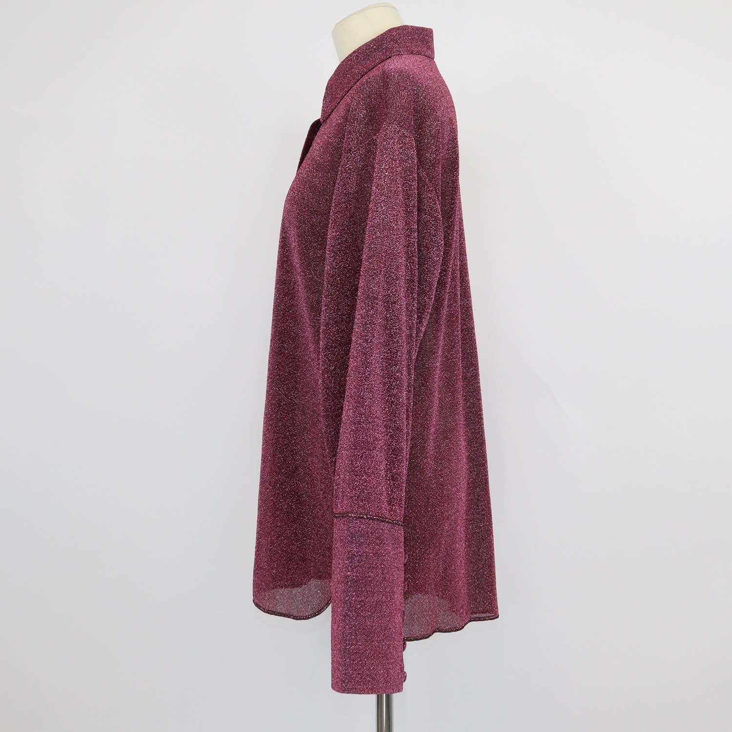 Oseree Pink Metallic Polyamide Lumiere Blouse