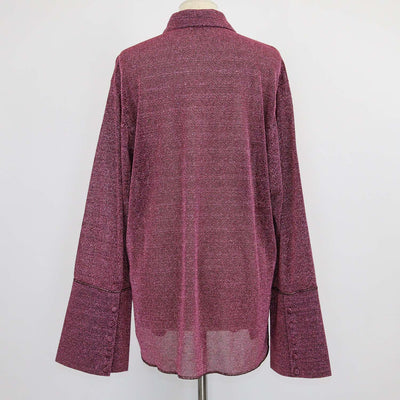 Oseree Pink Metallic Polyamide Lumiere Blouse