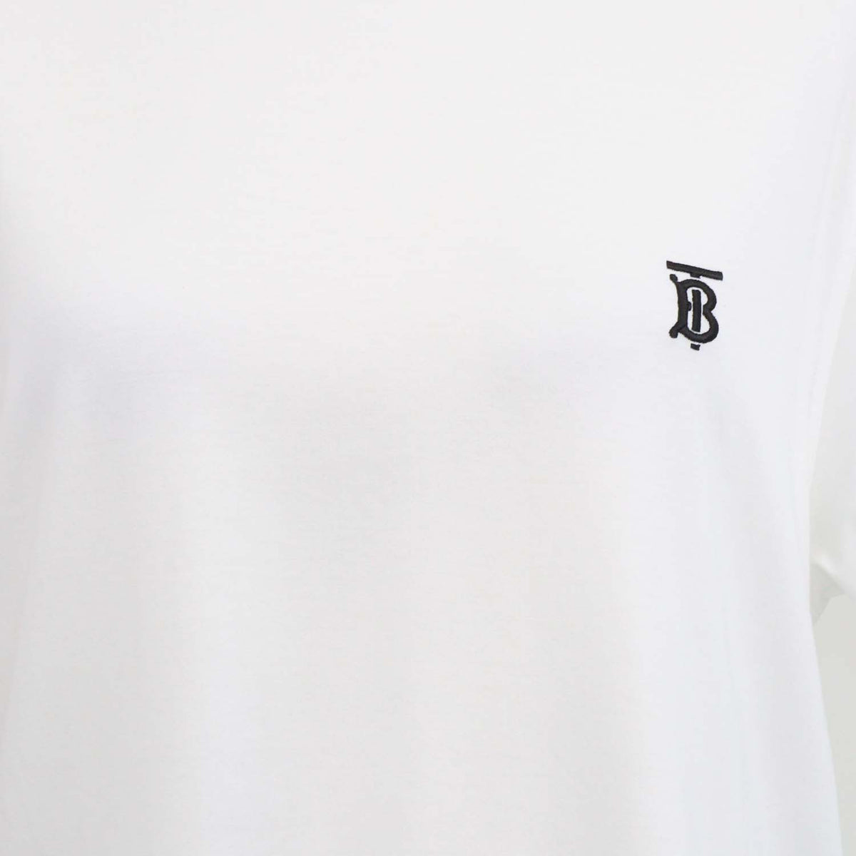 Burberry White Cotton TB Embroidered Crew Neck T-Shirt