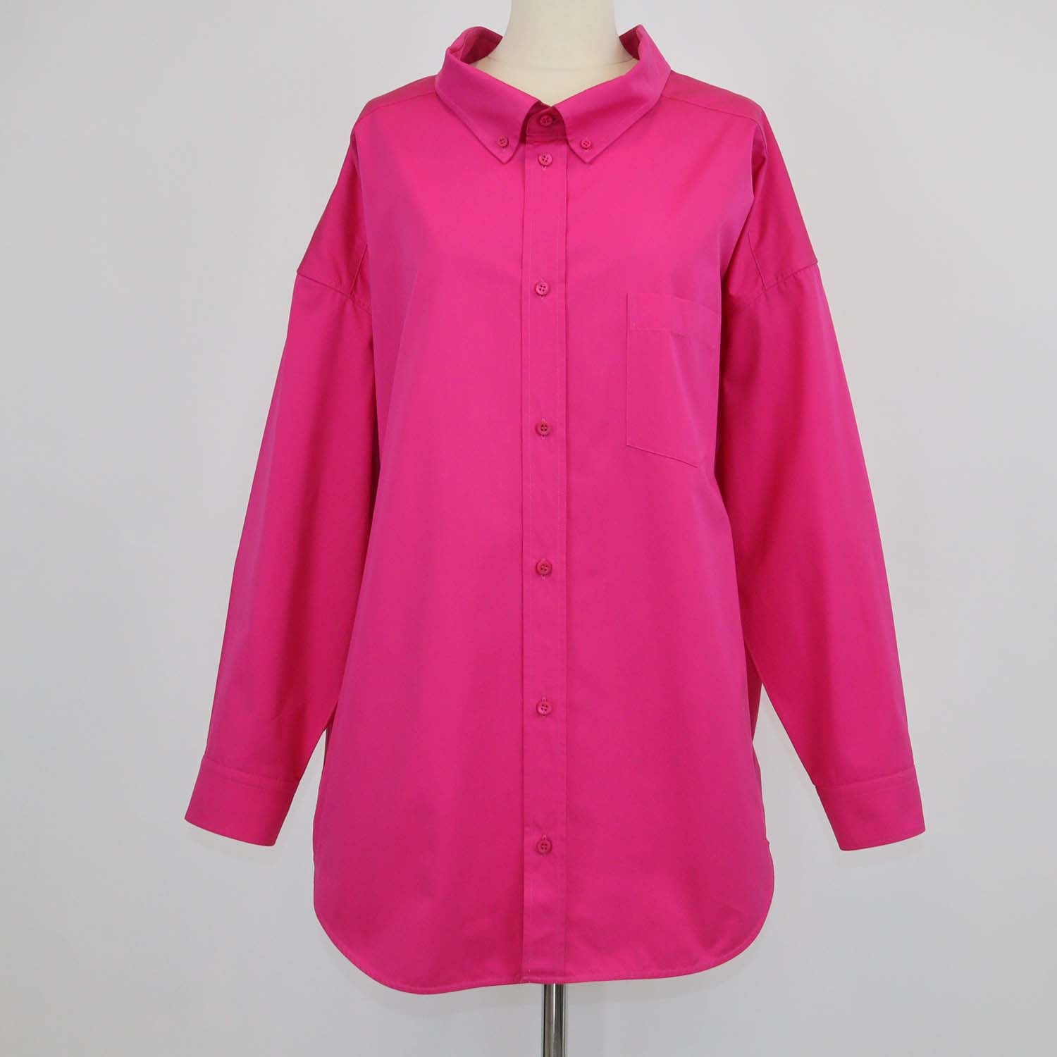 Balenciaga Fuchsia Cotton Logo Swing Shirt