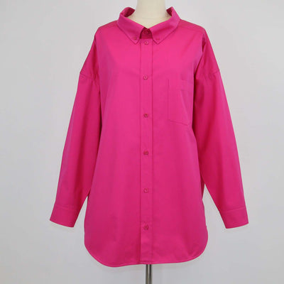 Balenciaga Fuchsia Cotton Logo Swing Shirt
