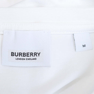 Burberry White Cotton TB Embroidered Crew Neck T-Shirt