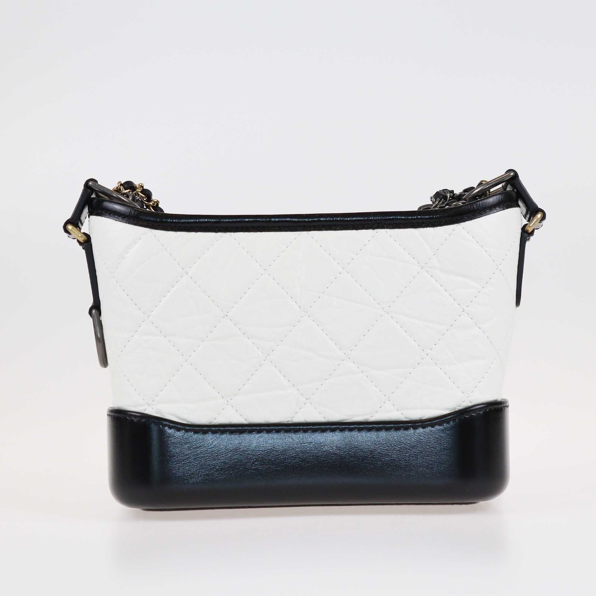 Chanel White/Black Quilted Small Gabrielle Hobo Bags Chanel 