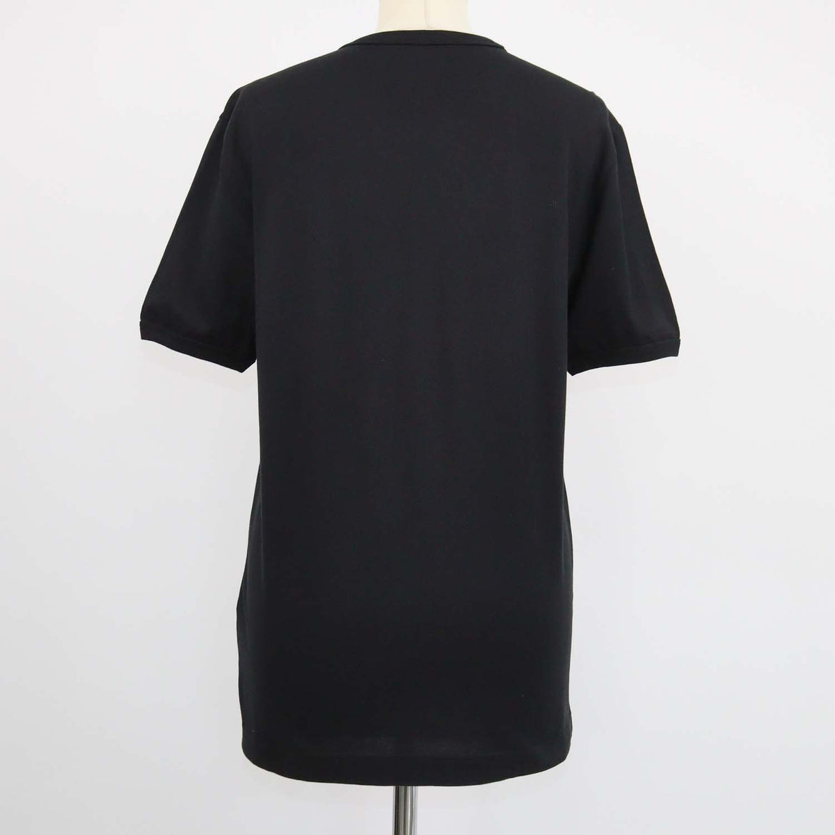 Dolce & Gabbana Black Cotton Logo Embroidered Crew Neck T-Shirt