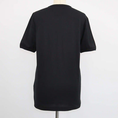 Dolce & Gabbana Black Cotton Logo Embroidered Crew Neck T-Shirt