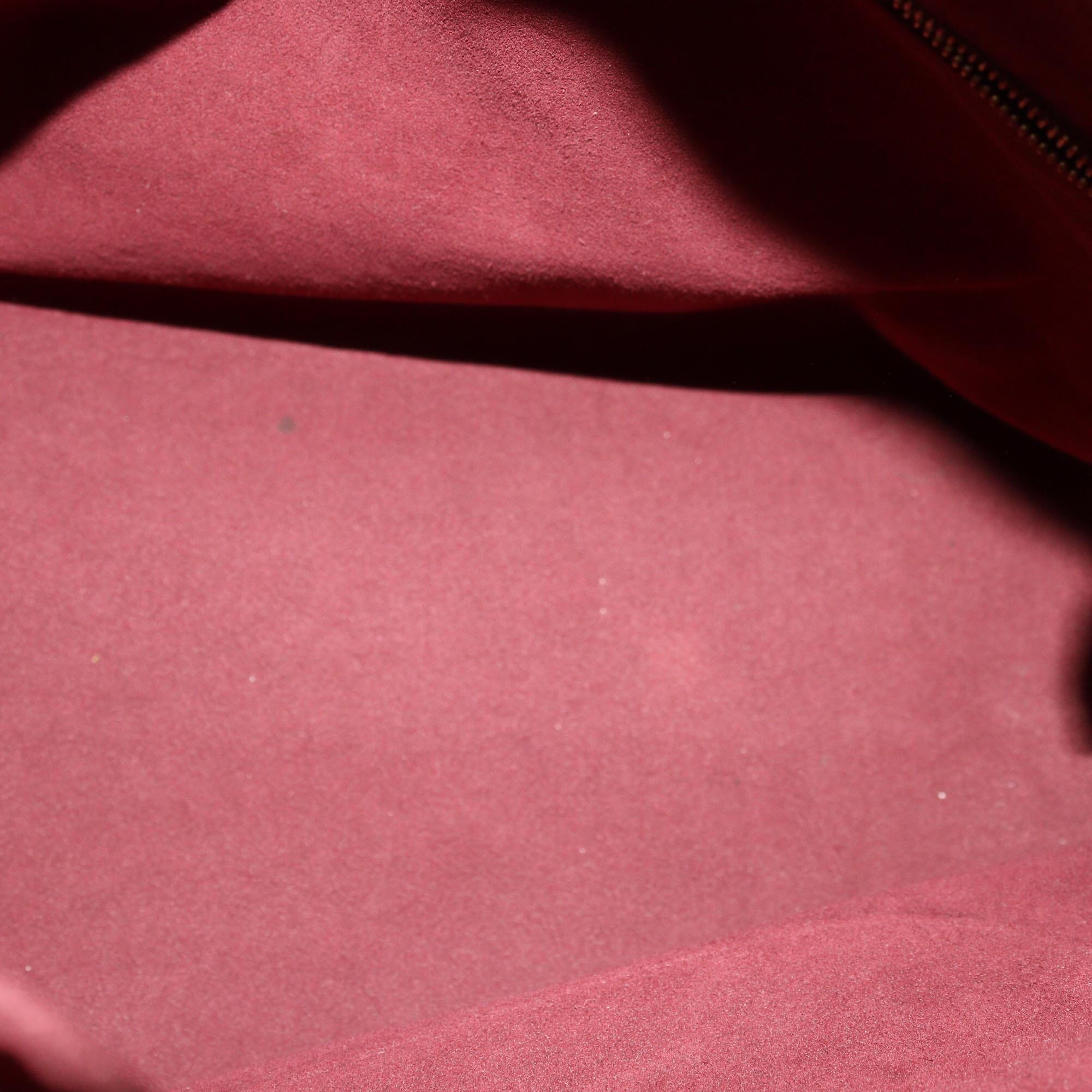 Louis Vuitton Burgundy Monogram Canvas Flower Hobo Womens Louis Vuitton 