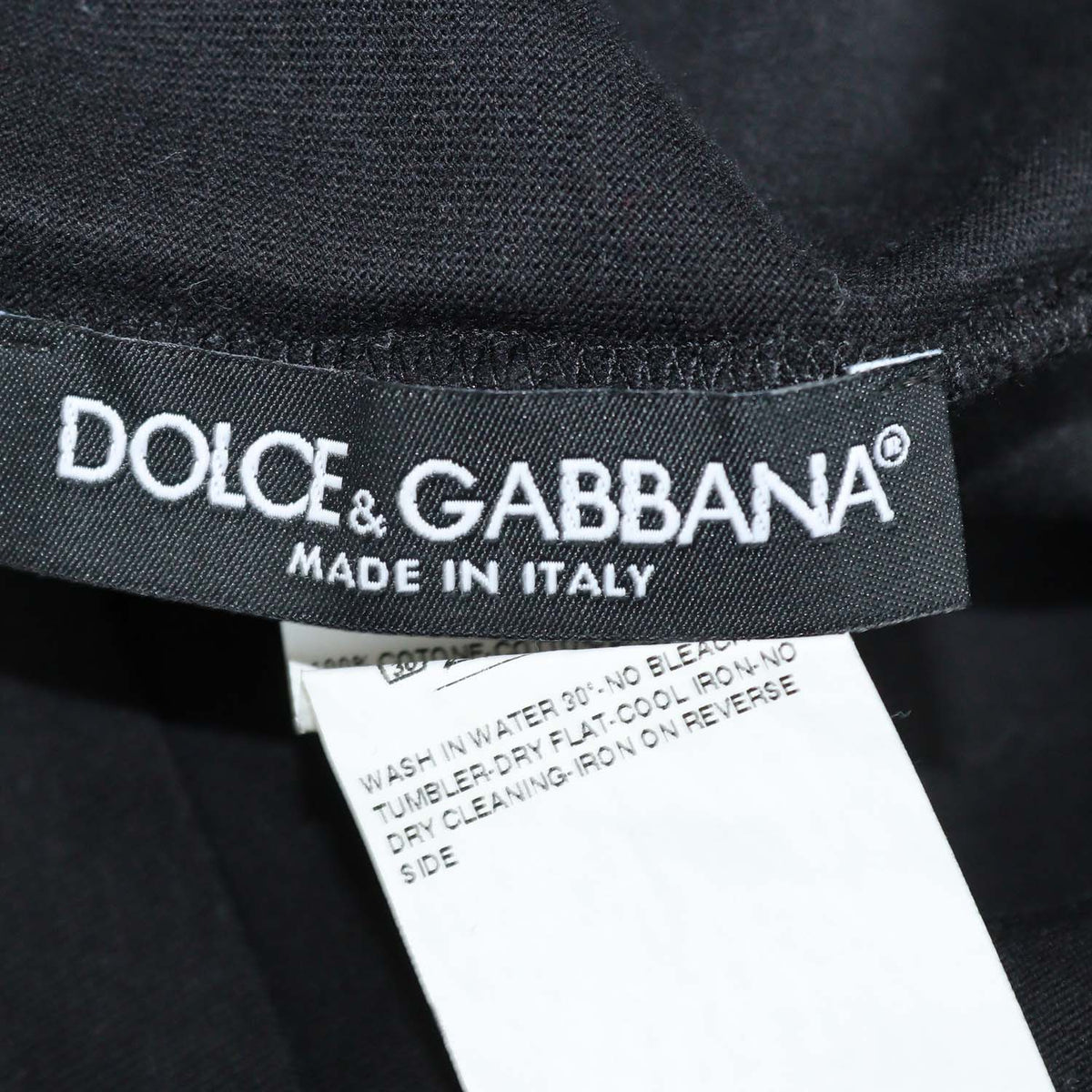 Dolce & Gabbana Black Cotton Logo Embroidered Crew Neck T-Shirt