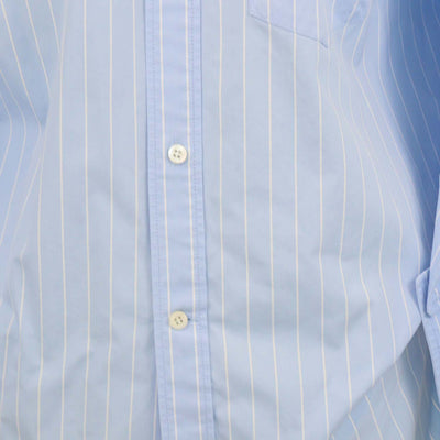 Balenciaga Light Blue/White Cotton Striped Asymmetric Poplin Shirt