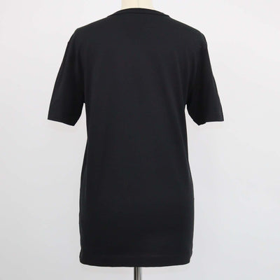 Dolce & Gabbana Black Cotton Logo Plaque V Neck T-Shirt