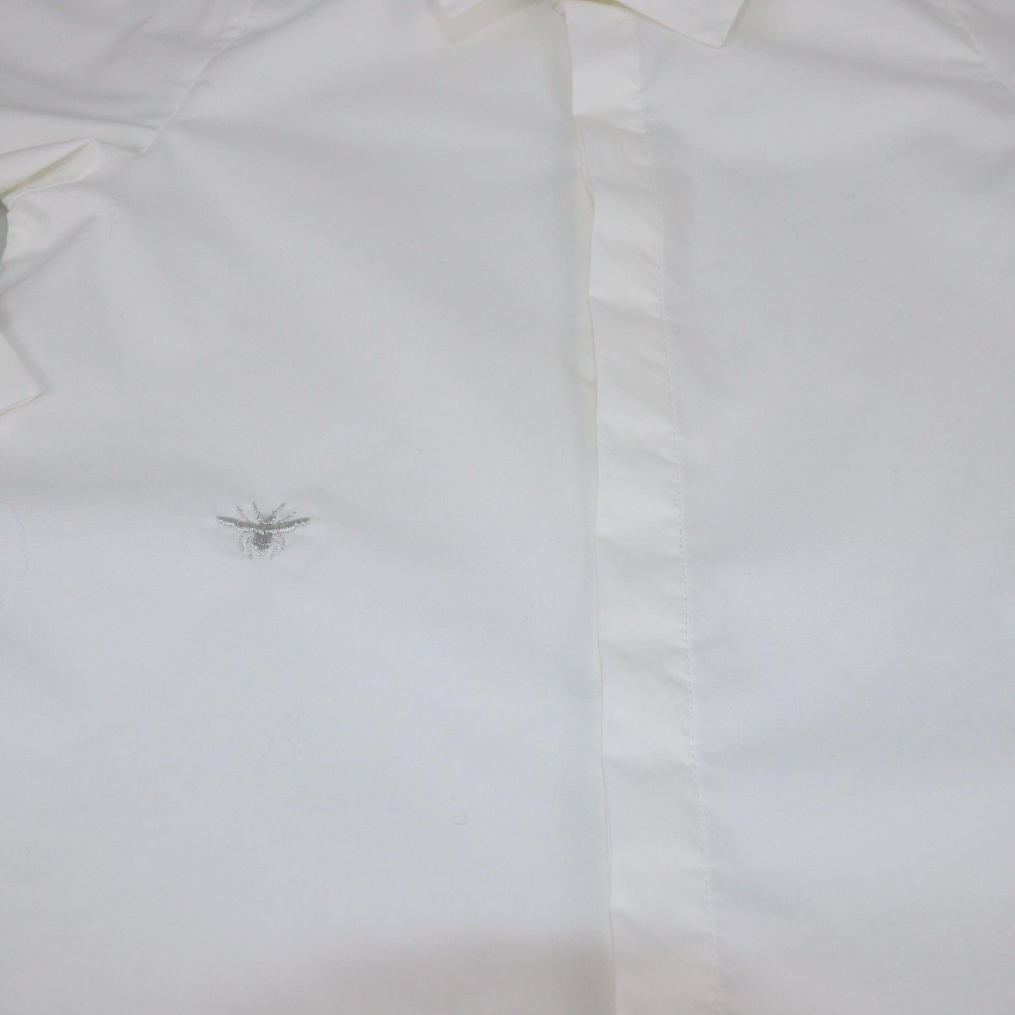 Dior Baby White Bee Embroidered Sleeve Shirt Kids Dior Baby 