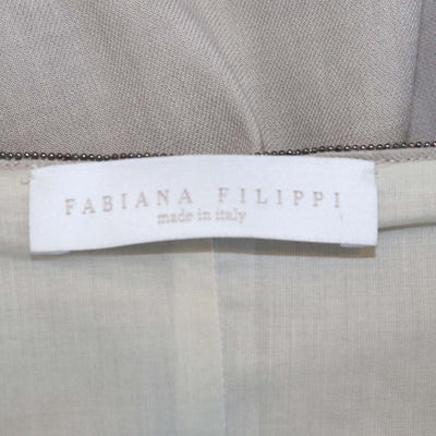 Fabiana Filippi Beige Linen Blend Sleeveless Midi Dress