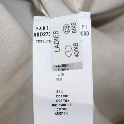 Fabiana Filippi Beige Linen Blend Sleeveless Midi Dress