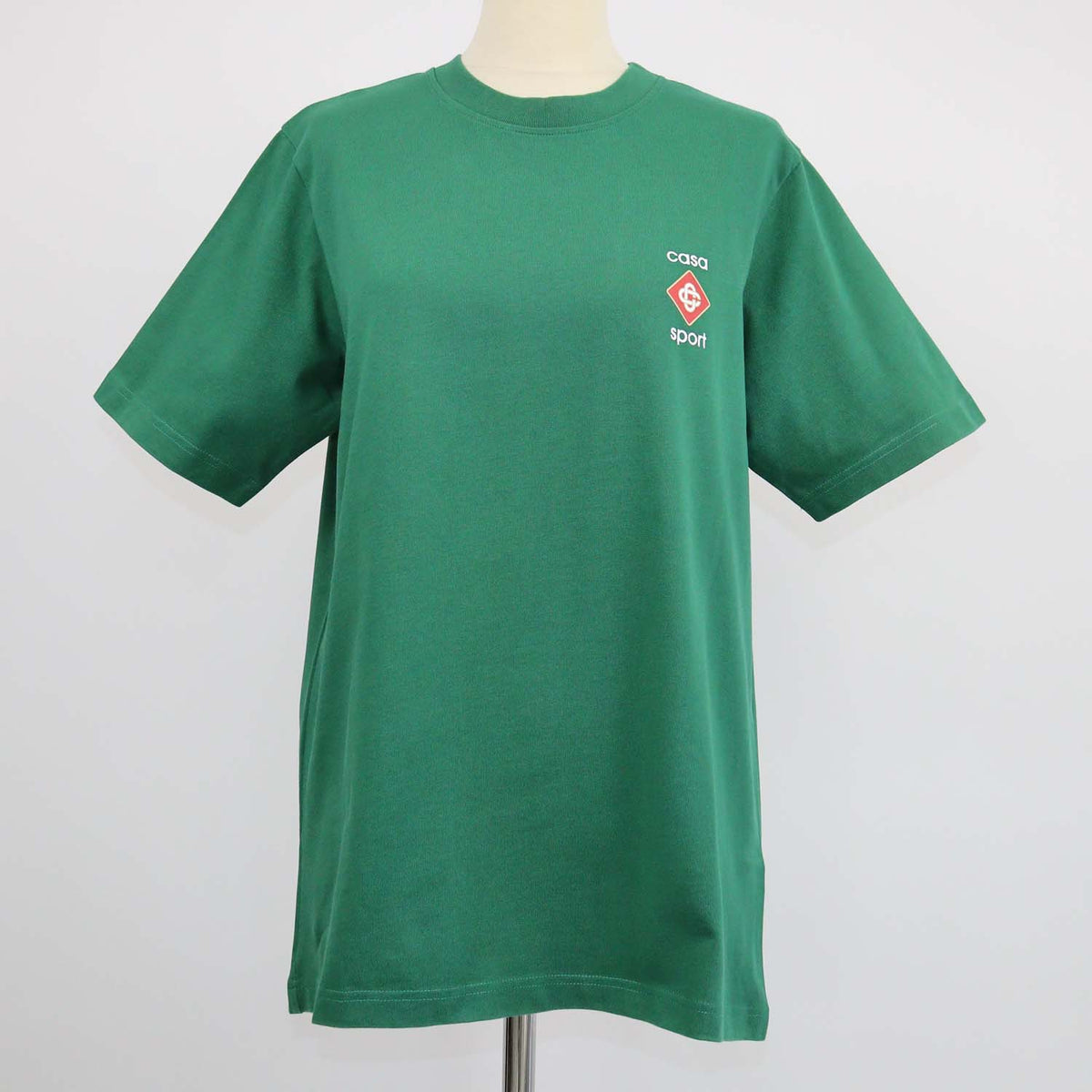 Casablanca Green Cotton Logo Print Crew Neck T-Shirt