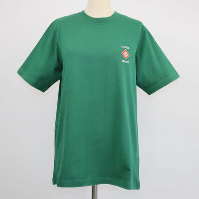Casablanca Green Cotton Logo Print Crew Neck T-Shirt
