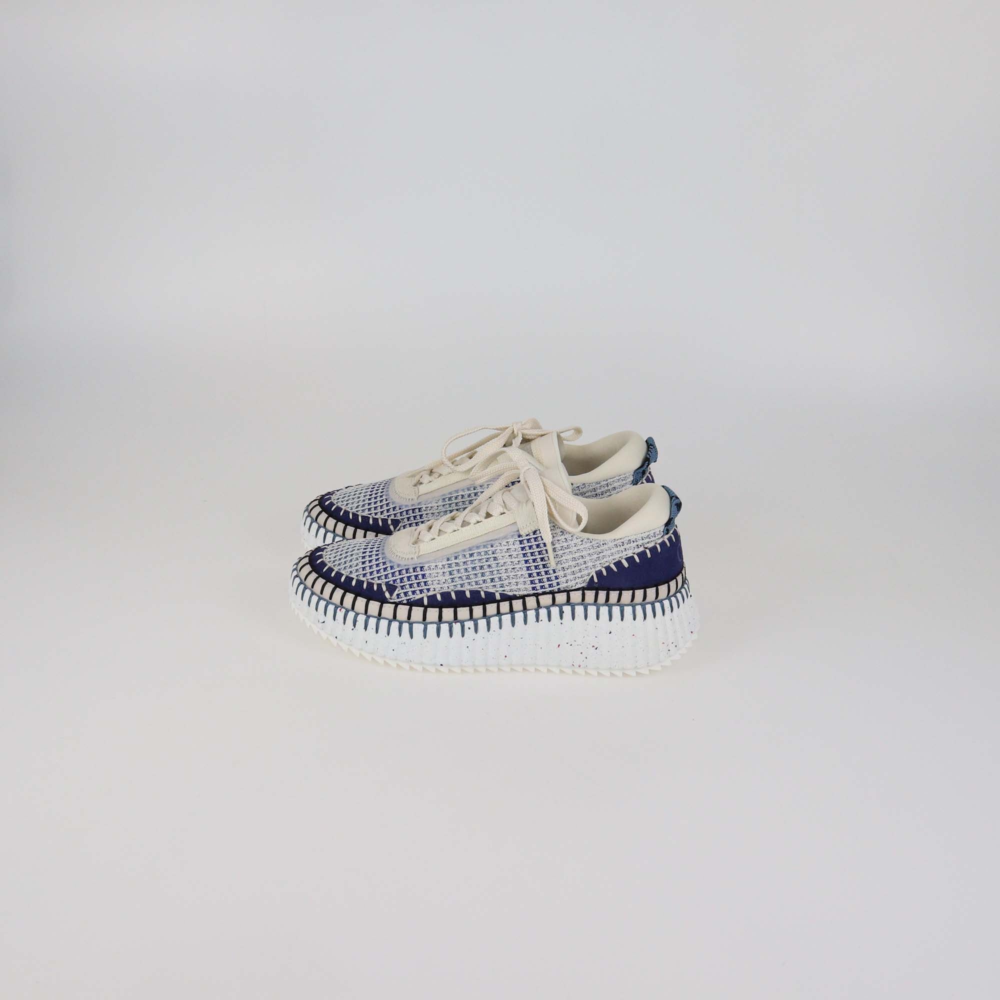 Chloe Cosmic Blue Mesh Fabric Nama Sneakers