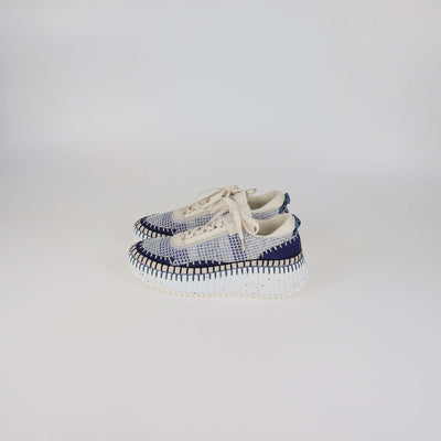 Chloe Cosmic Blue Mesh Fabric Nama Sneakers