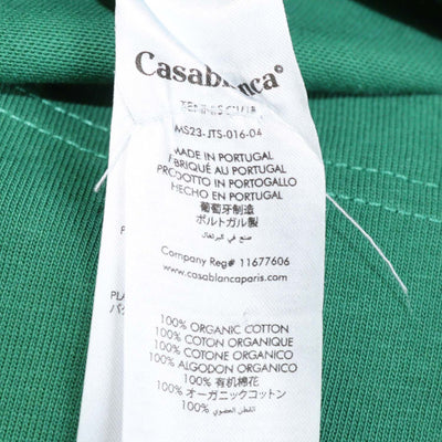 Casablanca Green Cotton Logo Print Crew Neck T-Shirt