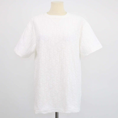 Christian Dior Off White Terry Cotton Jacquard Oblique Relaxed Fit T-Shirt