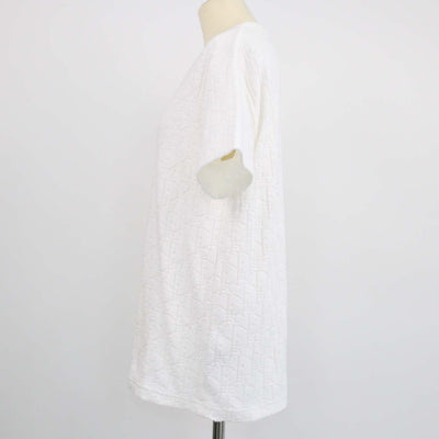 Christian Dior Off White Terry Cotton Jacquard Oblique Relaxed Fit T-Shirt