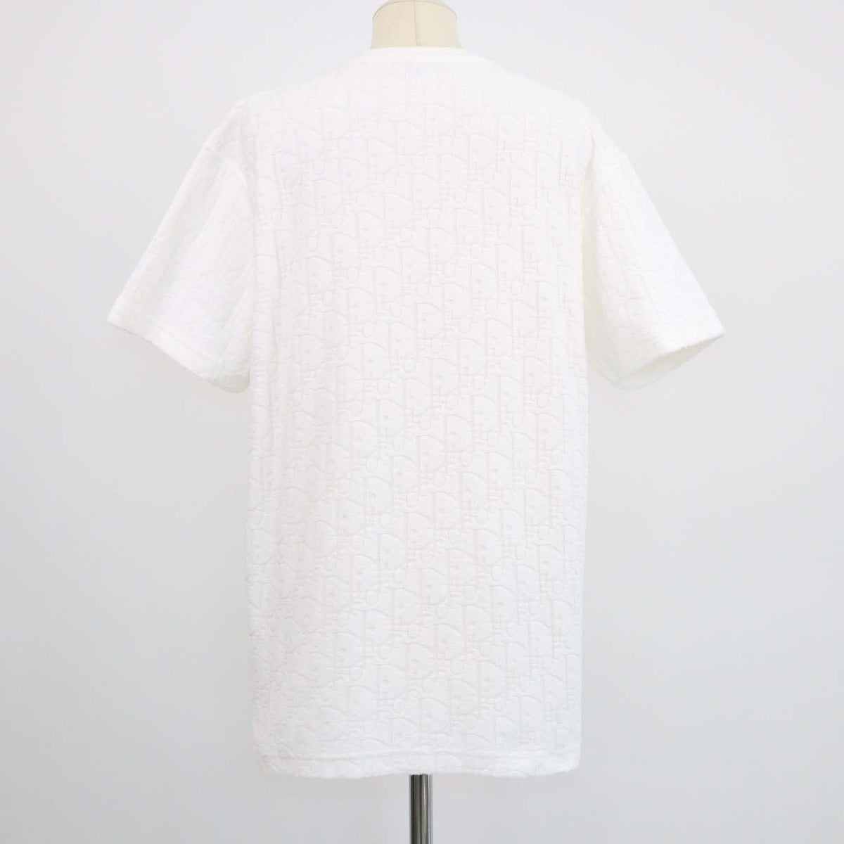 Christian Dior Off White Terry Cotton Jacquard Oblique Relaxed Fit T-Shirt