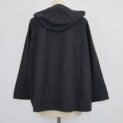 Brunello Cucinelli Grey Cashmere Zipped Oversized Hoodie