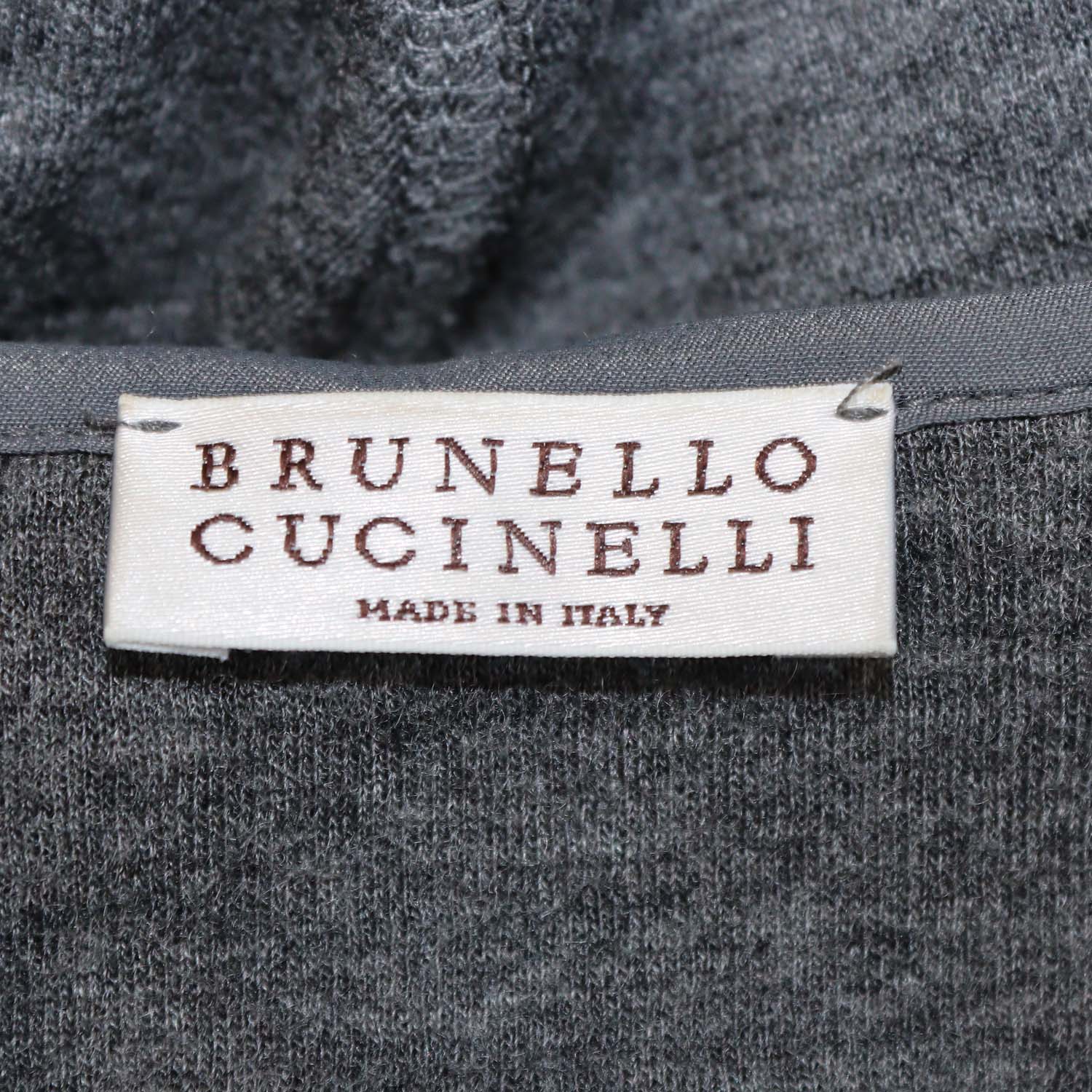 Brunello Cucinelli Grey Cashmere Zipped Oversized Hoodie