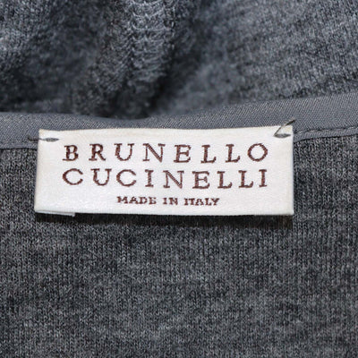 Brunello Cucinelli Grey Cashmere Zipped Oversized Hoodie