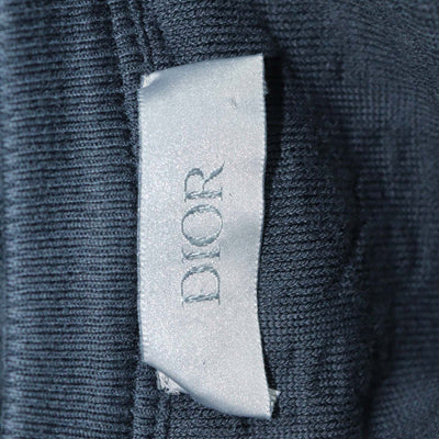 Christian Dior Navy Blue Terry Cotton Jacquard Oblique Relaxed Fit T-Shirt
