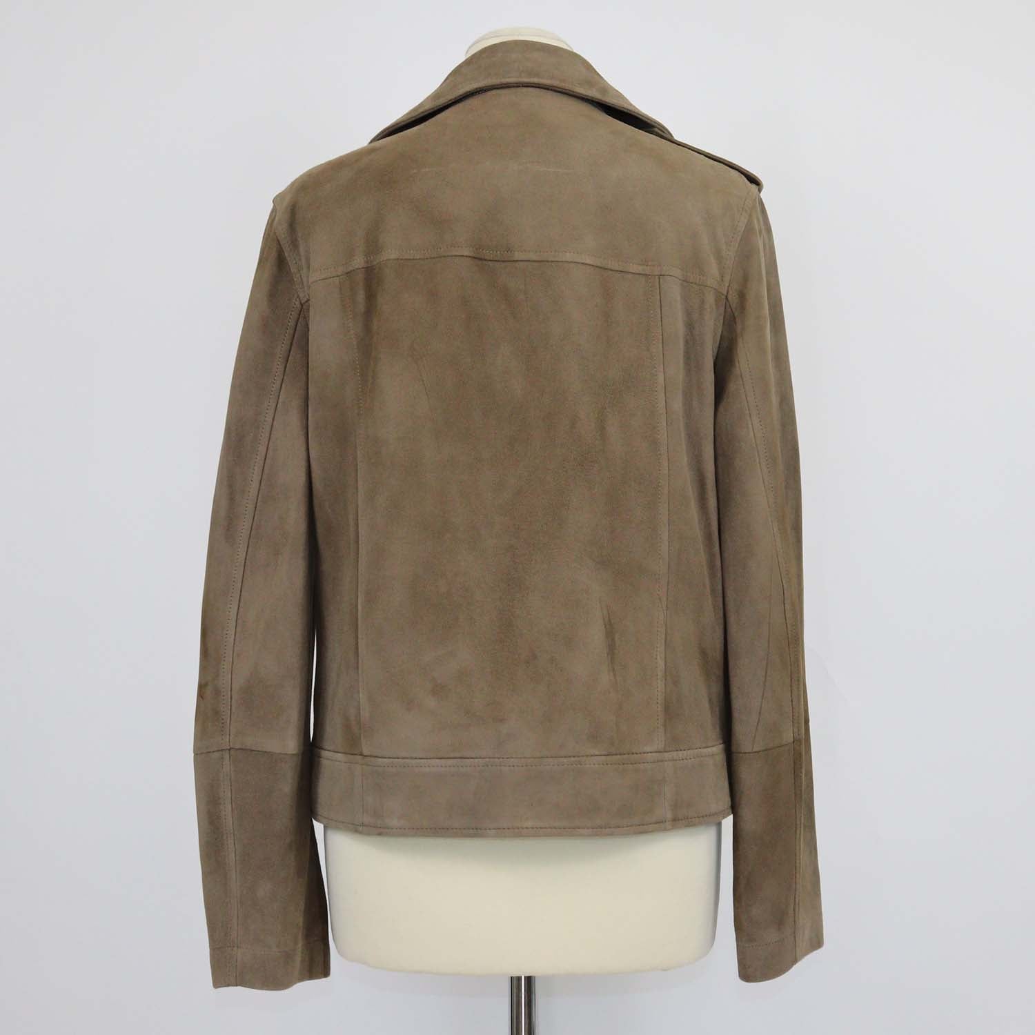 Brunello Cucinelli Brown Leather Monili Biker Jacket