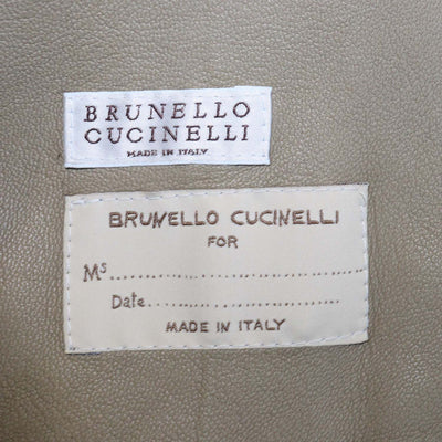 Brunello Cucinelli Brown Leather Monili Biker Jacket