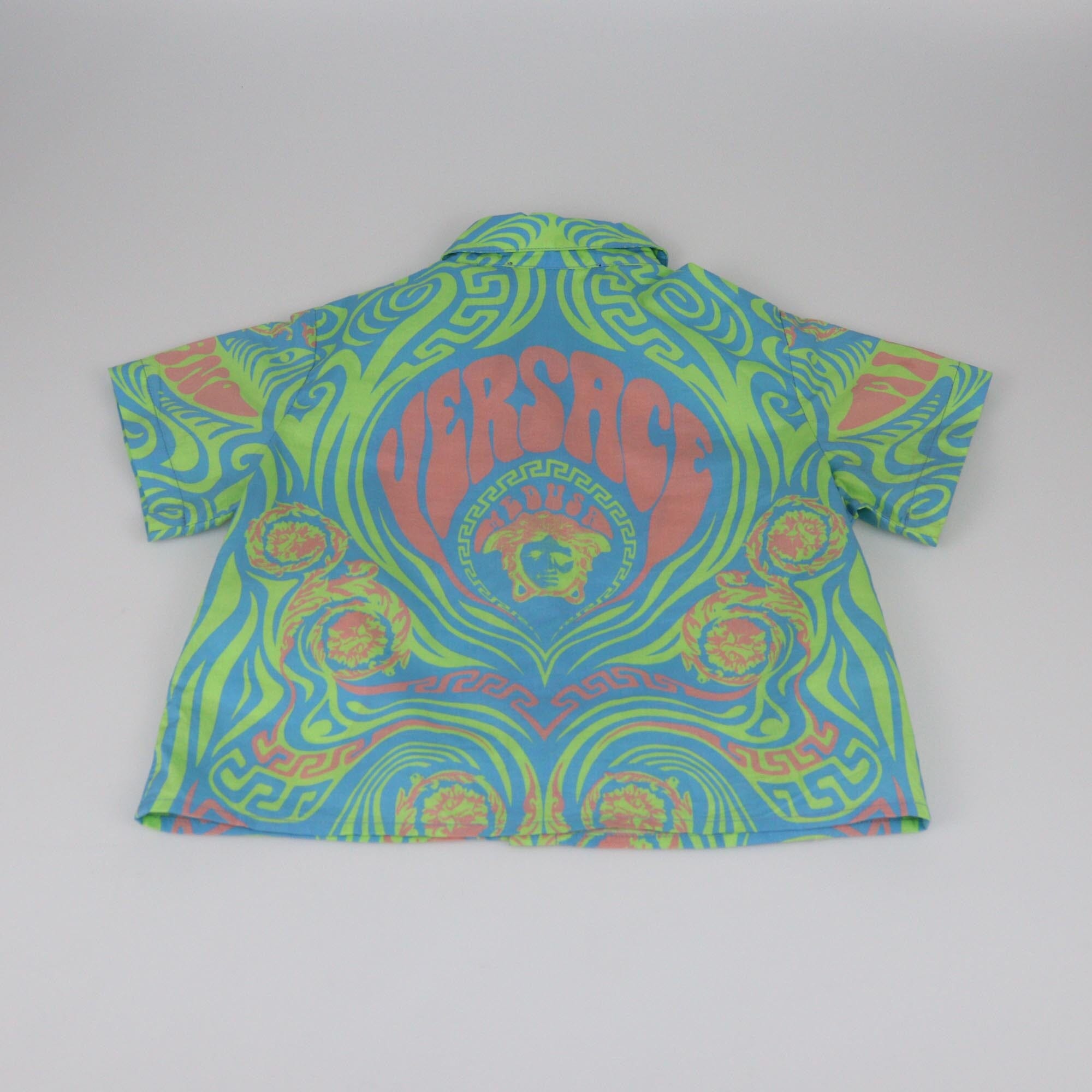 Versace Kids Multicolor Medusa Print Short Sleeve Shirt Kids Versace Kids 