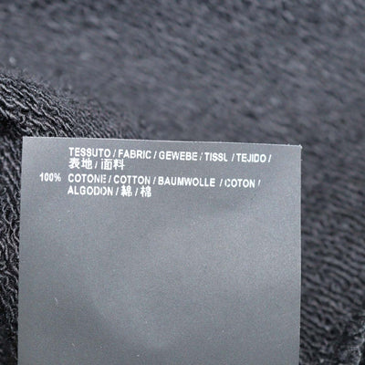 Balenciaga Black Cotton Logo Print Hoodie