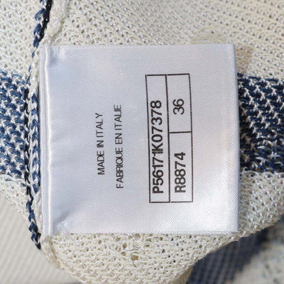 Chanel White/Blue Blend Viscose Striped Crochet Effect Sweater and Mini Skirt Set