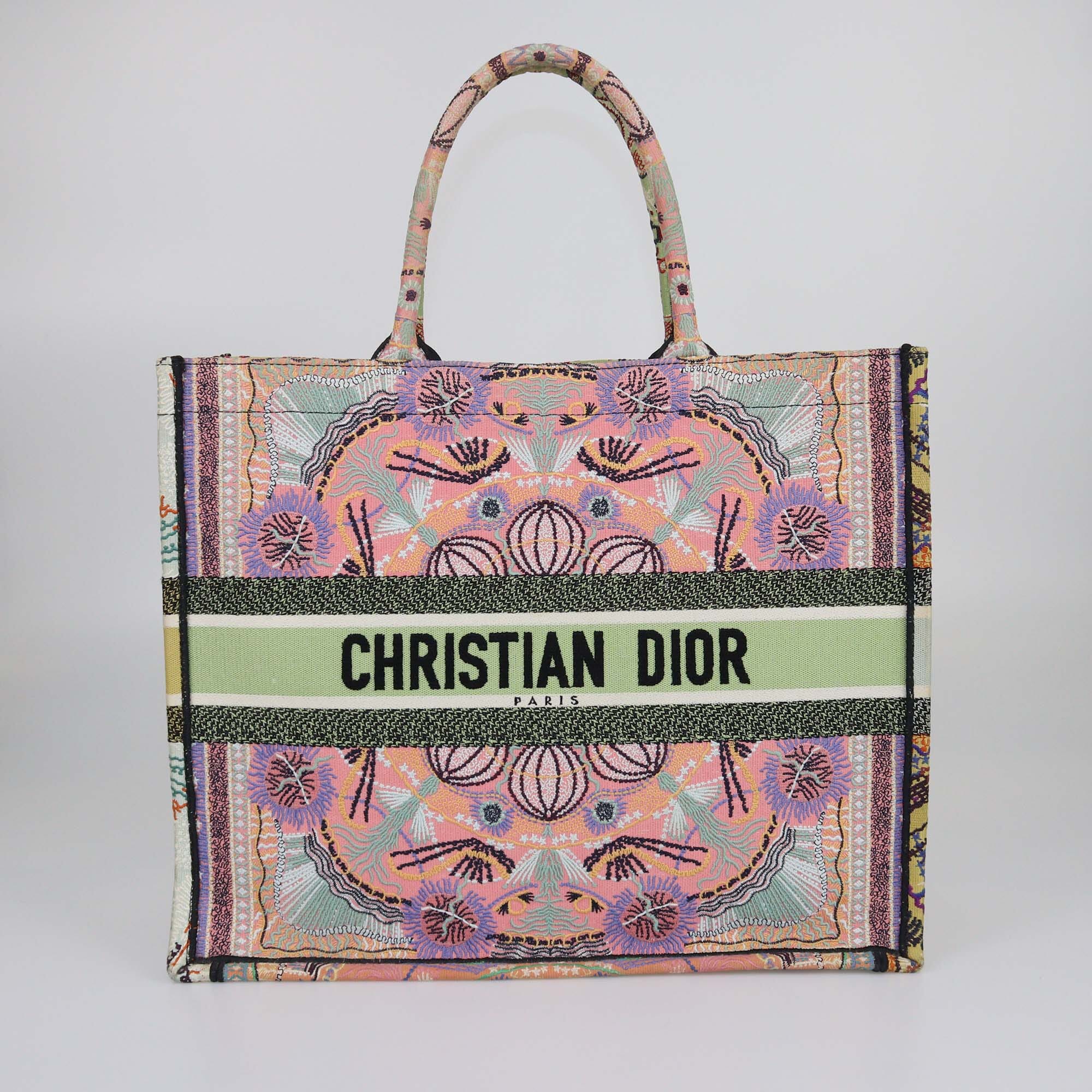 Christian Dior Multicolor Embroidered Large In Lights Book Tote Womens Christian Dior 